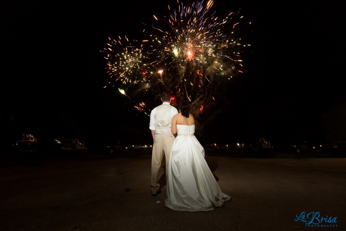 Wedding Bride Groom with Fireworks Cloud County Fairgrounds Concordia Kansas La Brisa Photography Emma York