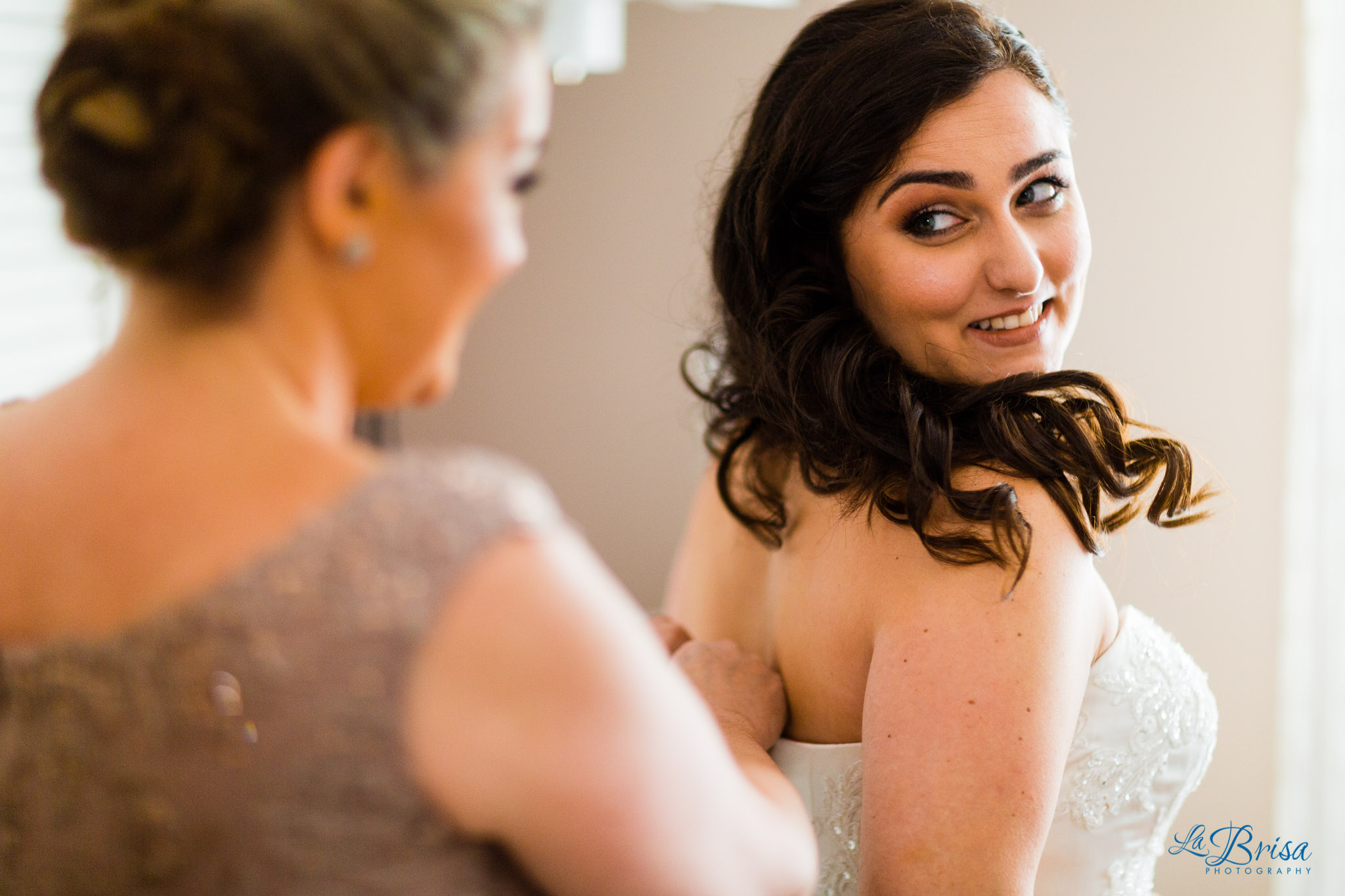Bride Getting Ready with mom