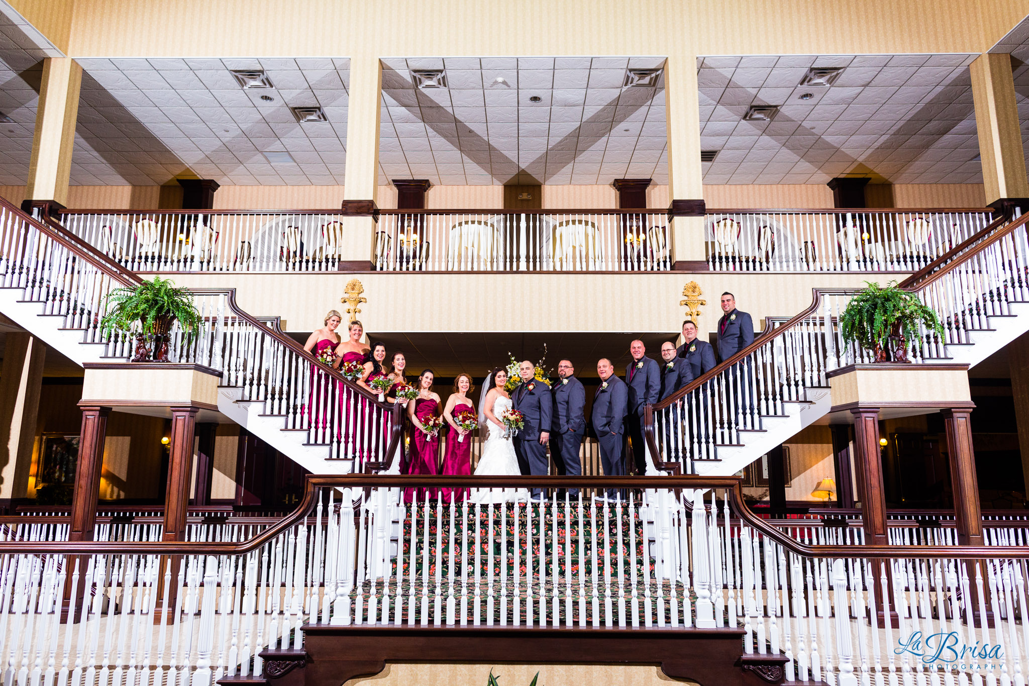 Wedding Party Staircase Portrait Estate East Wind