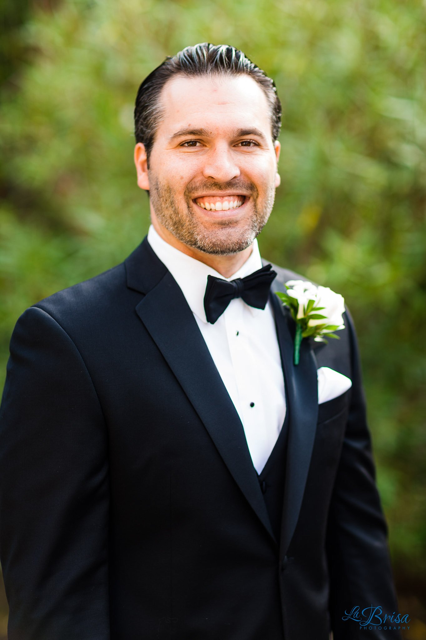 smiling groom portrait