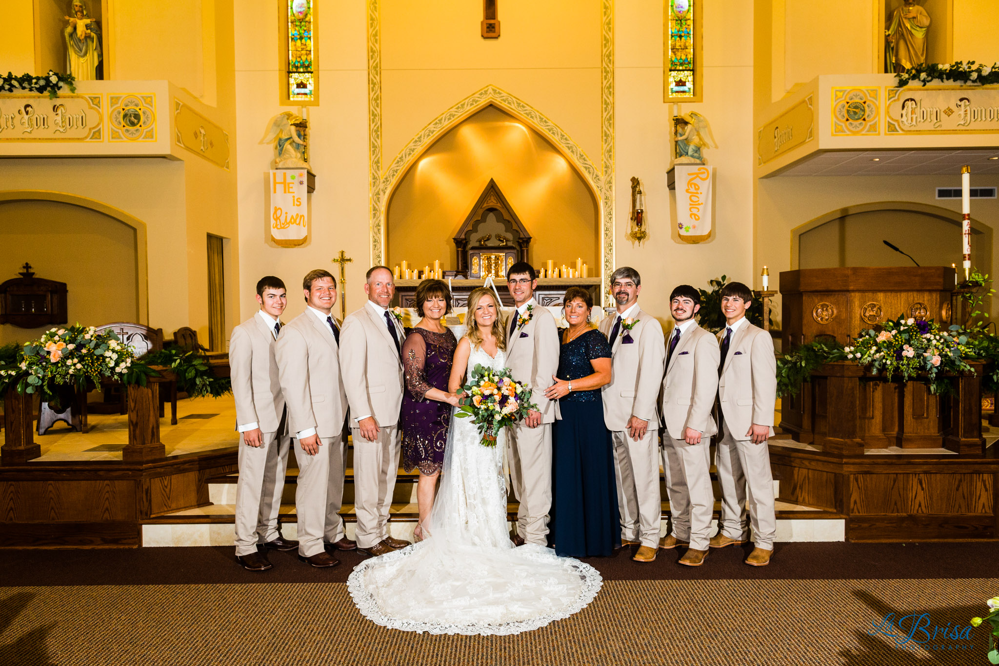st bernard catholic church wedding family formal portrait