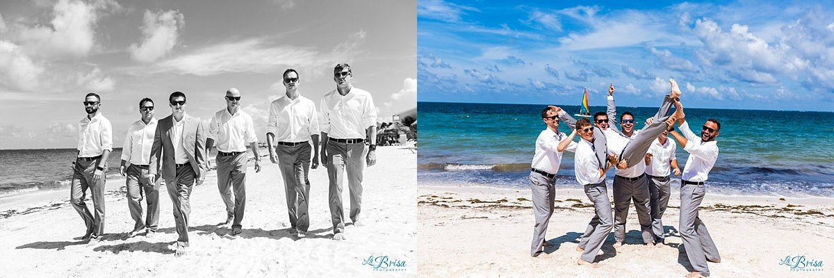 calvin klein groomsmen cancun destination beach wedding