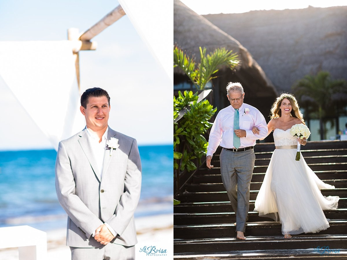 Now Sapphire Riviera Cancun Destination Wedding beach ceremony