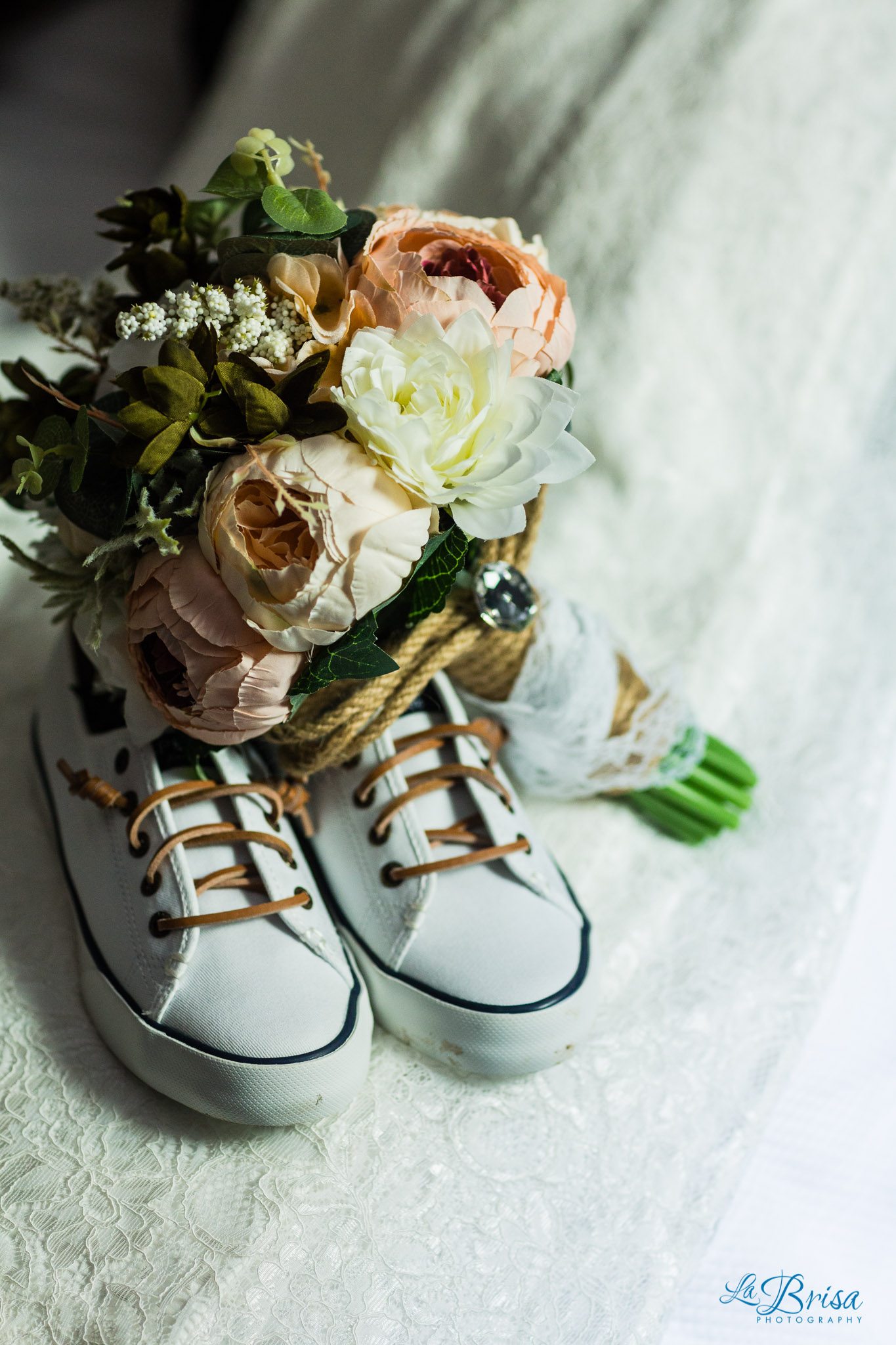 Sperrys wedding shoes & bouquet