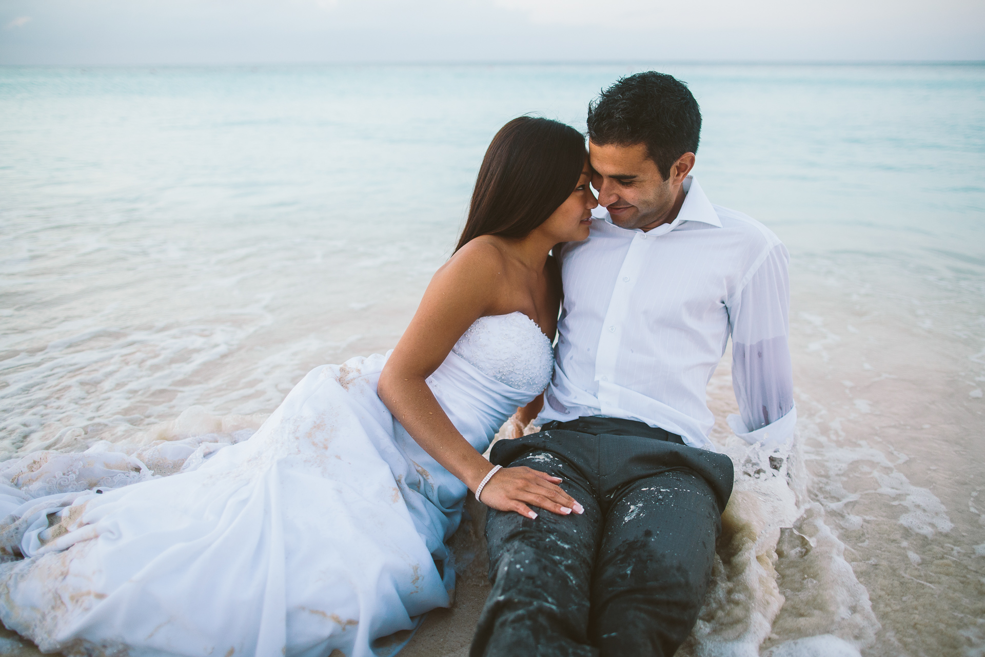 Bride Groom intimate beach Bahamas