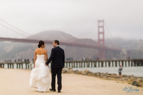 Bride Groom under Golden Gate Bridge San Francisco Chris Hsieh La Brisa Photography
