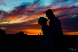 Glover Ranch wedding sunset silhouette